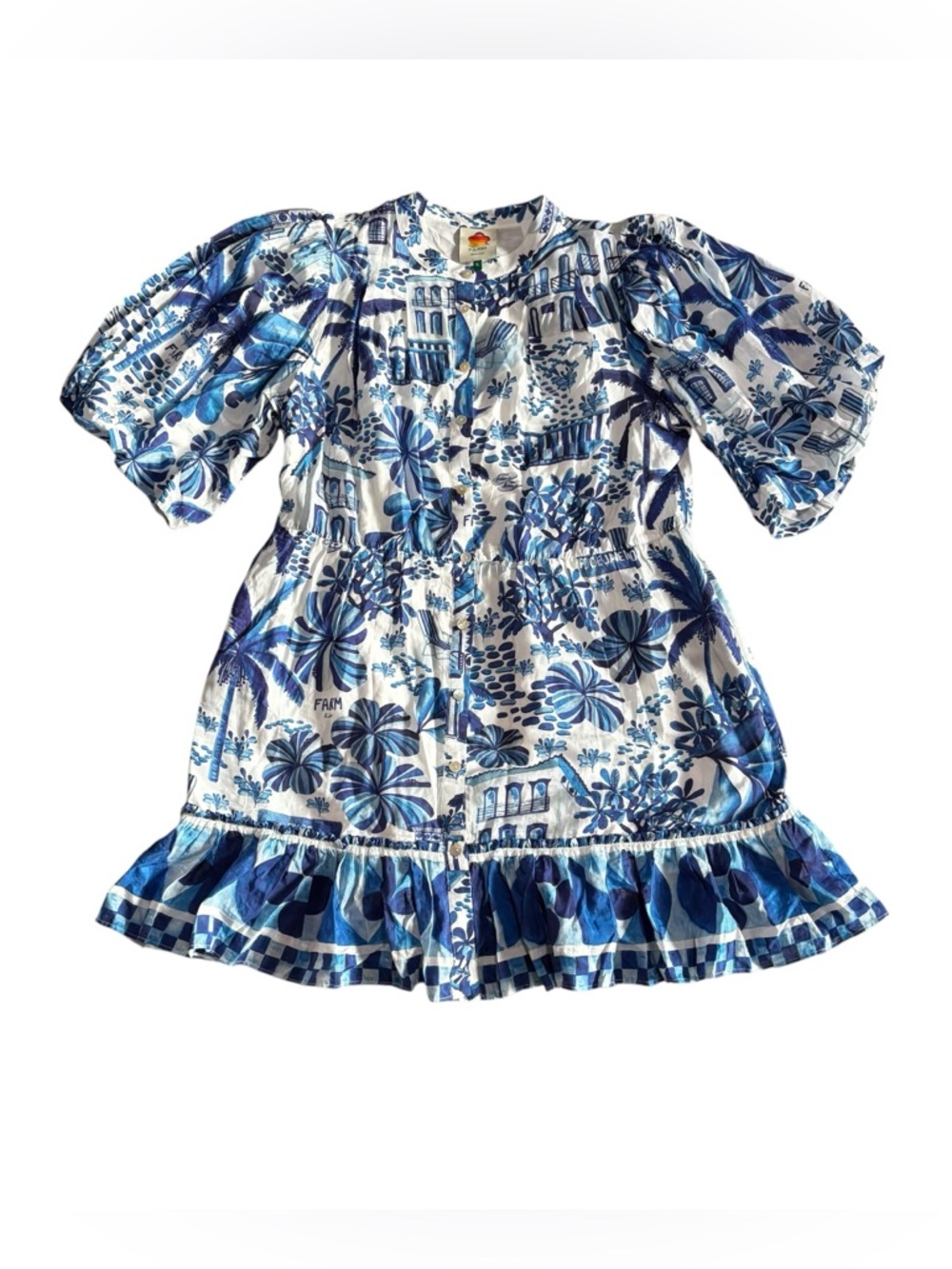 Farm Rio Sweet Rio Puff Sleeve Mini Dress - Picture 4 of 7